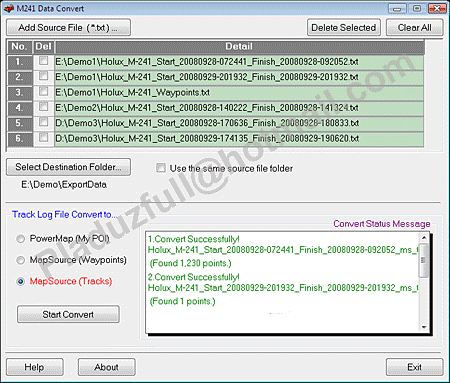 โปรแกรม GPS M241 Data Convert